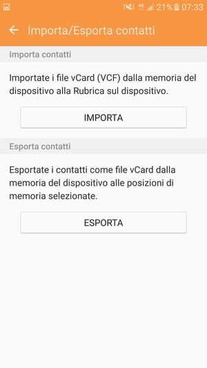 Seleziona IMPORTA