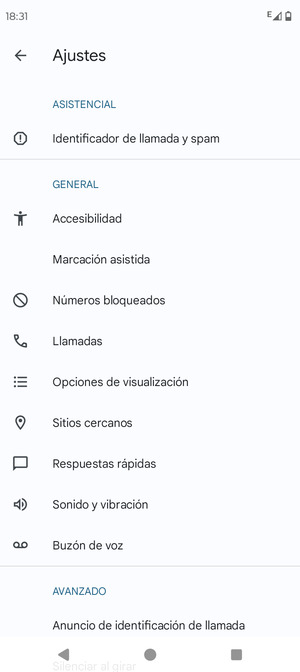 Seleccione Buzón de voz