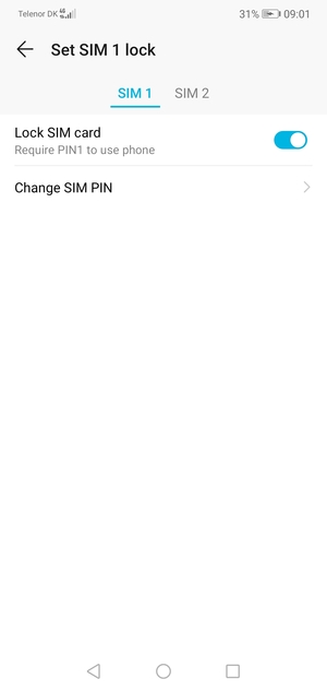 Select SIM 1 or SIM 2 and select Change SIM PIN