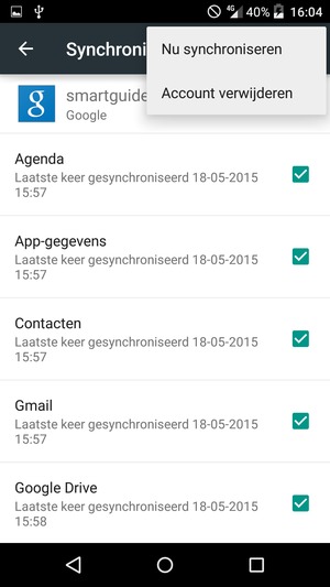Selecteer Nu synchroniseren