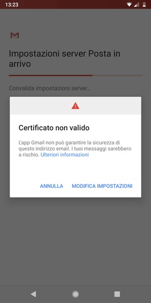 Seleziona MODIFICA IMPOSTAZIONI