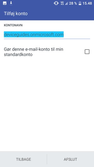 Giv din konto et navn og vælg AFSLUT