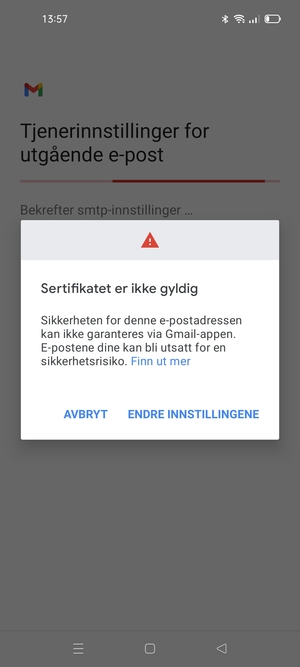Velg ENDRE INNSTILLINGENE