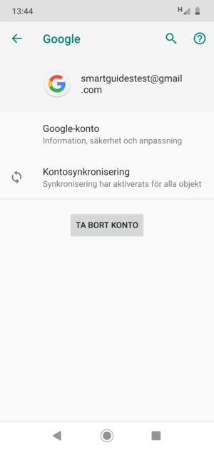 Välj Kontosynkronisering