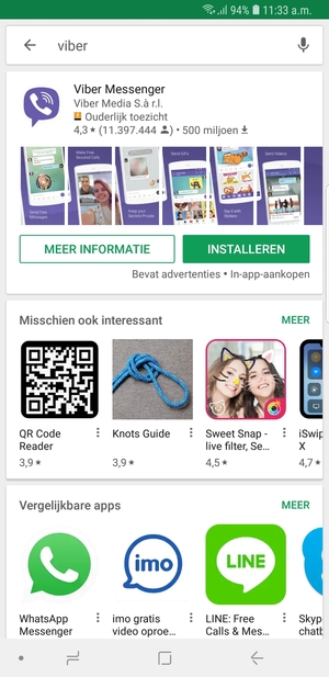 Selecteer de app