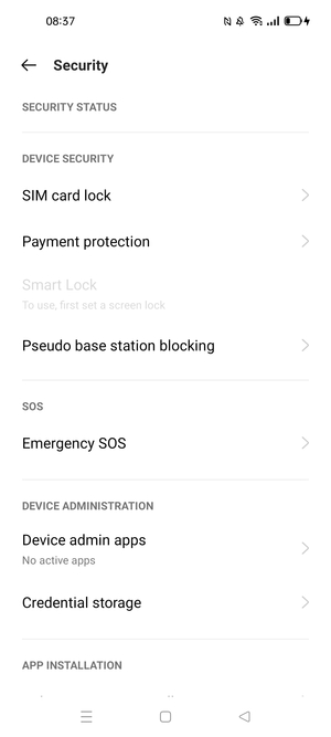 Select SIM card lock
