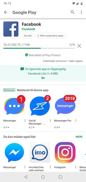 Afvent at installeringen er afsluttet