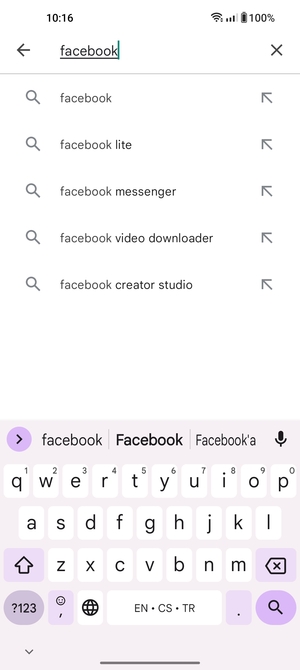 Enter the app name and select Search