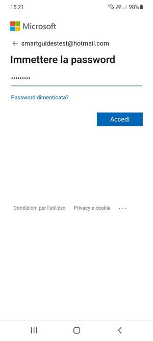 Inserisci la tua password e seleziona Accedi