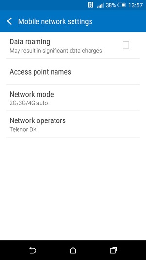 Select Access point names