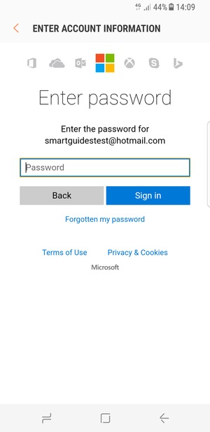 Enter your password and select Sign in