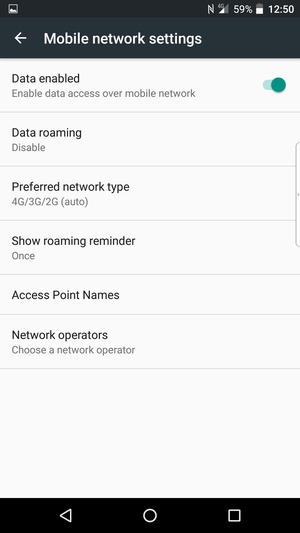 To change network if network problems occur, select Network operators