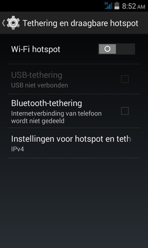 Selecteer Wi-Fi hotspot