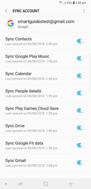 Make sure Sync Contacts is selected