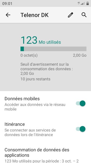 Activer ou désactiver Itinérance