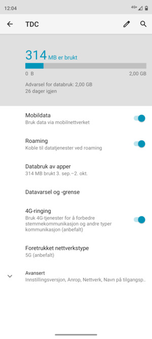 Slå Roaming på eller av