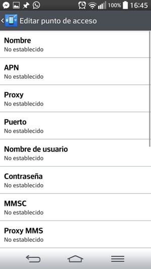 Introduzca la información de MMS