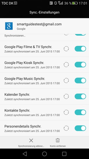 Ihre Kontakte von Google werden nun auf Ihrem Smartphone synchronisiert
