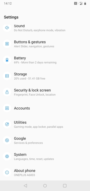 Scroll to and select System