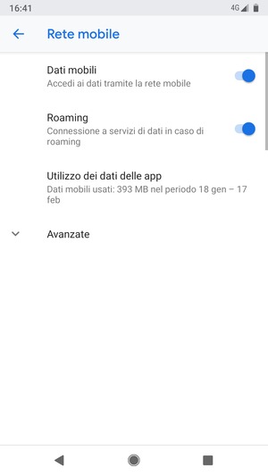 Attiva o disattiva Roaming