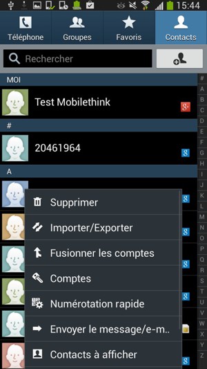 Sélectionnez Importer/Exporter
