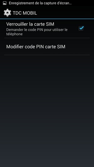 Sélectionnez Modifier code PIN carte SIM