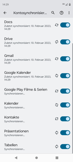 Ihre Kontakte von Google werden nun auf Ihr Handy synchronisiert