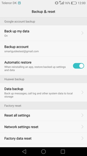 Select Backup account