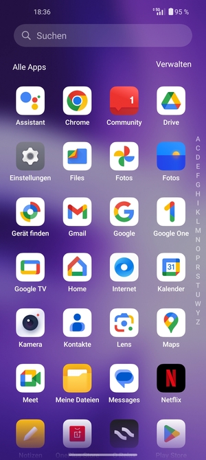 Wählen Sie Einstellungen
