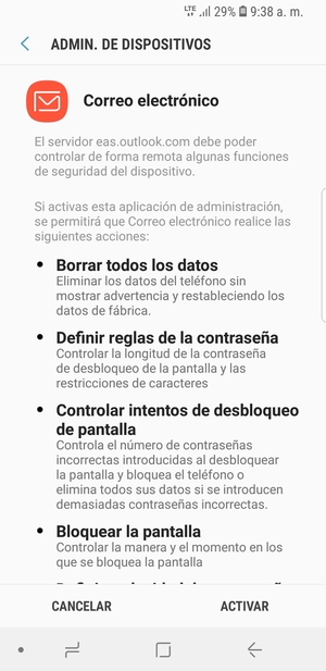 Seleccione ACTIVAR