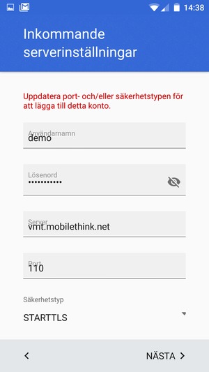 Välj Säkerhetstyp