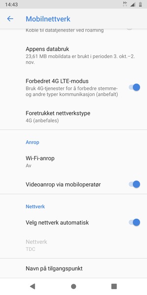 Bla til og velg Navn på tilgangspunkt