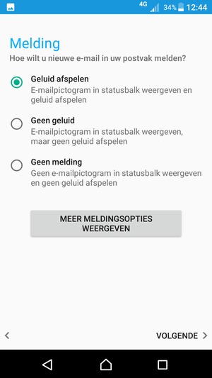 Selecteer uw voorkeursoptie en selecteer VOLGENDE