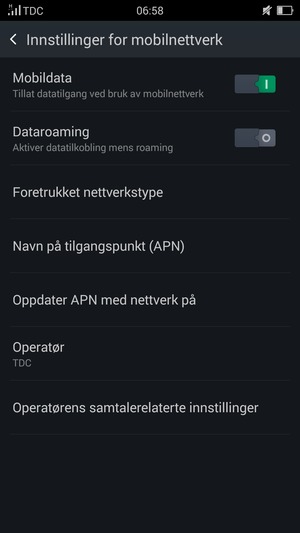 Velg Foretrukket nettverkstype