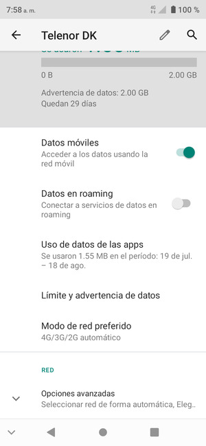 Desplácese y seleccione Opciones avanzadas