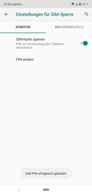 Ihre PIN für die SIM-Karte wurde geändert