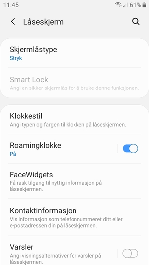 Velg Skjermlåstype