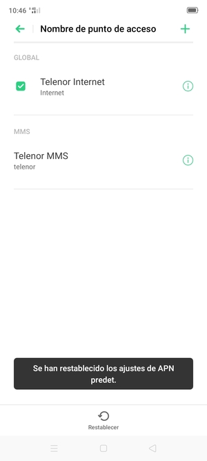 Seleccione Nuevo APN