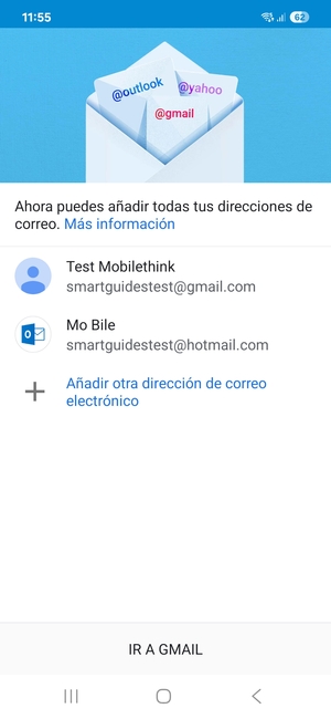 Seleccione IR A GMAIL