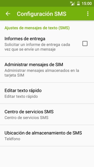 Seleccione Centro de servicios SMS
