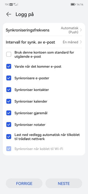 Velg NESTE