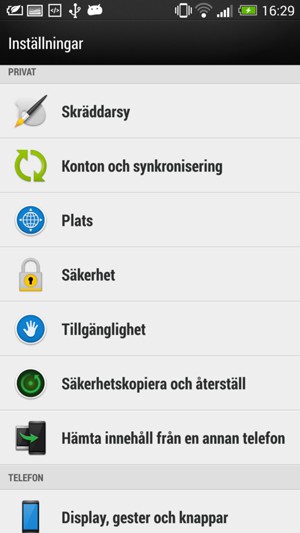 Välj Säkerhet
