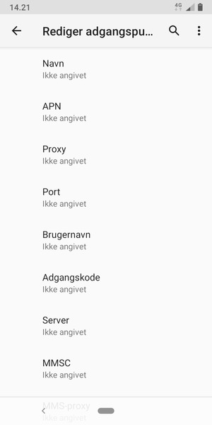 Indtast internet-oplysninger