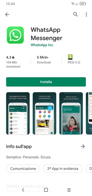 Seleziona Installa
