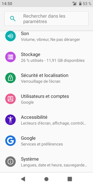 Faites défiler et sélectionnez Sécurité et localisation