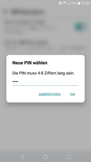 Geben Sie Ihre Neue SIM-Karte PIN ein und wählen Sie OK