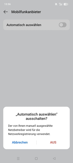 Wählen Sie AUS