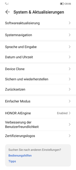 Wählen Sie Softwareaktualisierung