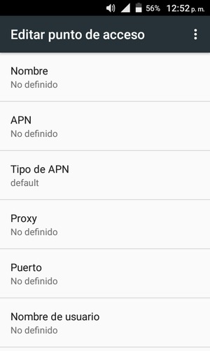 Introduzca la información de MMS