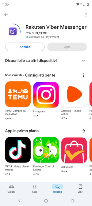 Attendi il completamento del processo di installazione